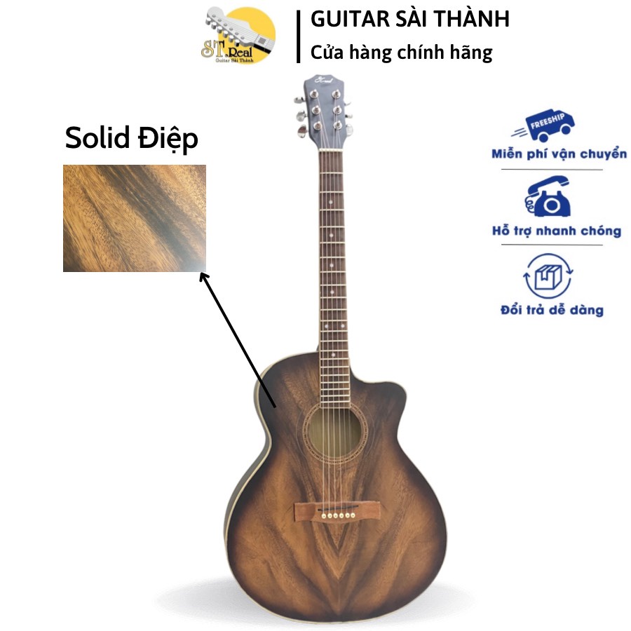 Đàn Guitar Acoustic Chính Hãng Mã AS1 Pro Gỗ Điệp Nguyên Tấm
