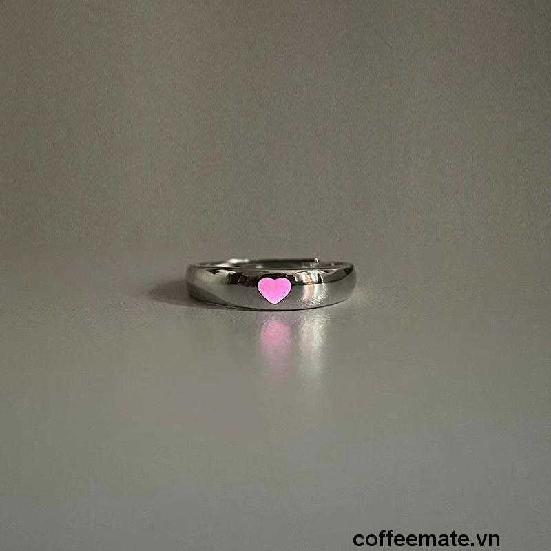 ⚡Nhẫn Hở Phát Sáng Trong Bóng Tối Hình Trái Tim Thời Trang Cho Cặp Đôi