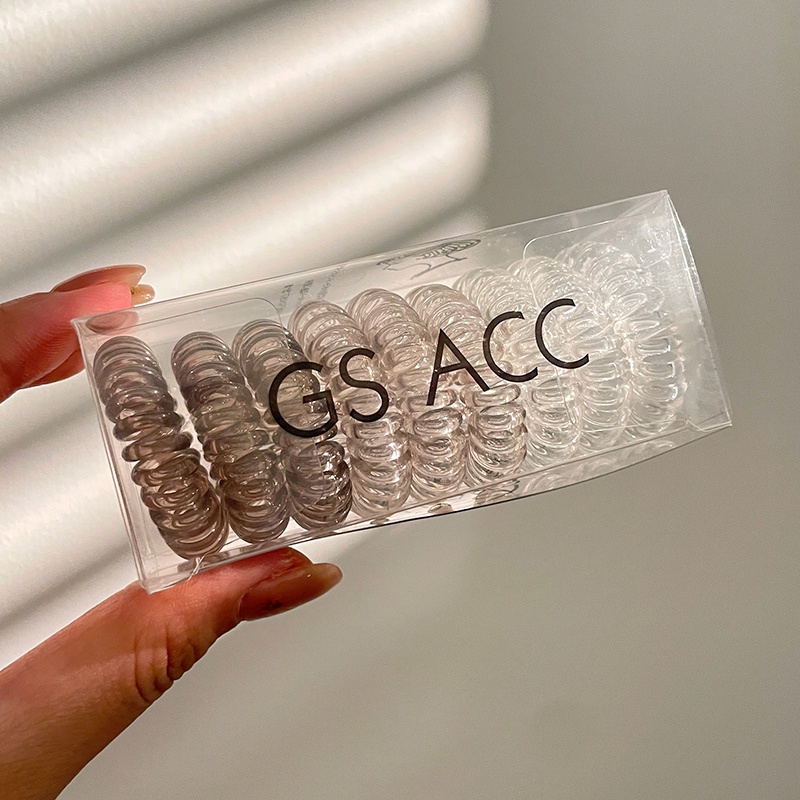 Set 9 Dây Buộc Tóc Cao Su Màu Đen Thiết Kế Tối Giản Phong Cách Hàn Quốc