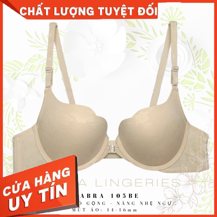 Áo Lót Nâng Ngực Nhẹ ZABRA Đệm Ngực Dày 16mm, Cúp Chéo Móc Tim, Móc Cài Trước Chất liệu Ren Mưới Mát Lạnh A105BE