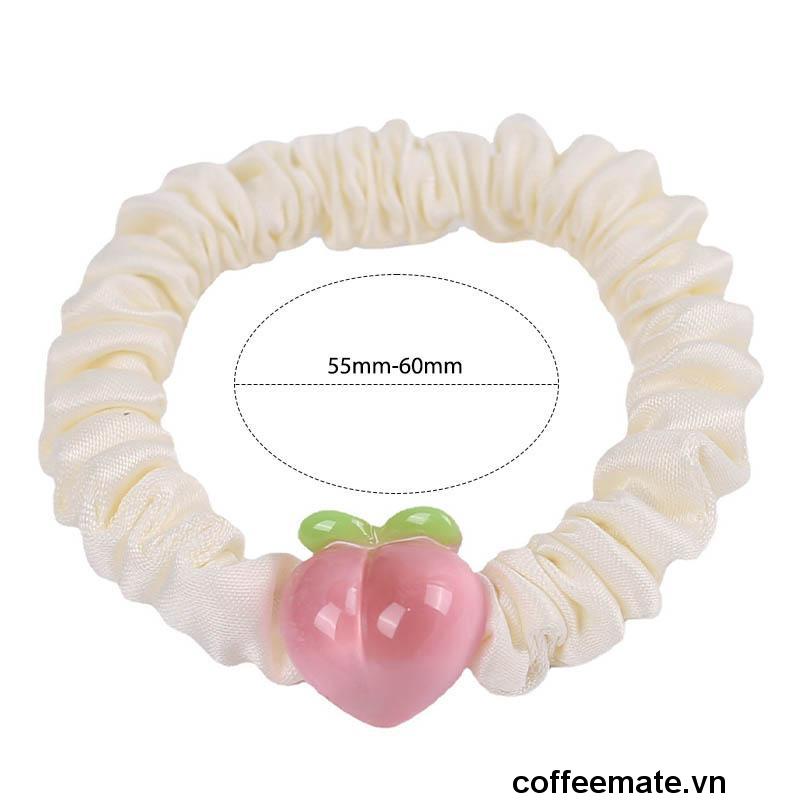 【coffeemate】⚡ Dây Buộc Tóc In Họa Tiết Quả Đào Thời Trang Cho Nữ