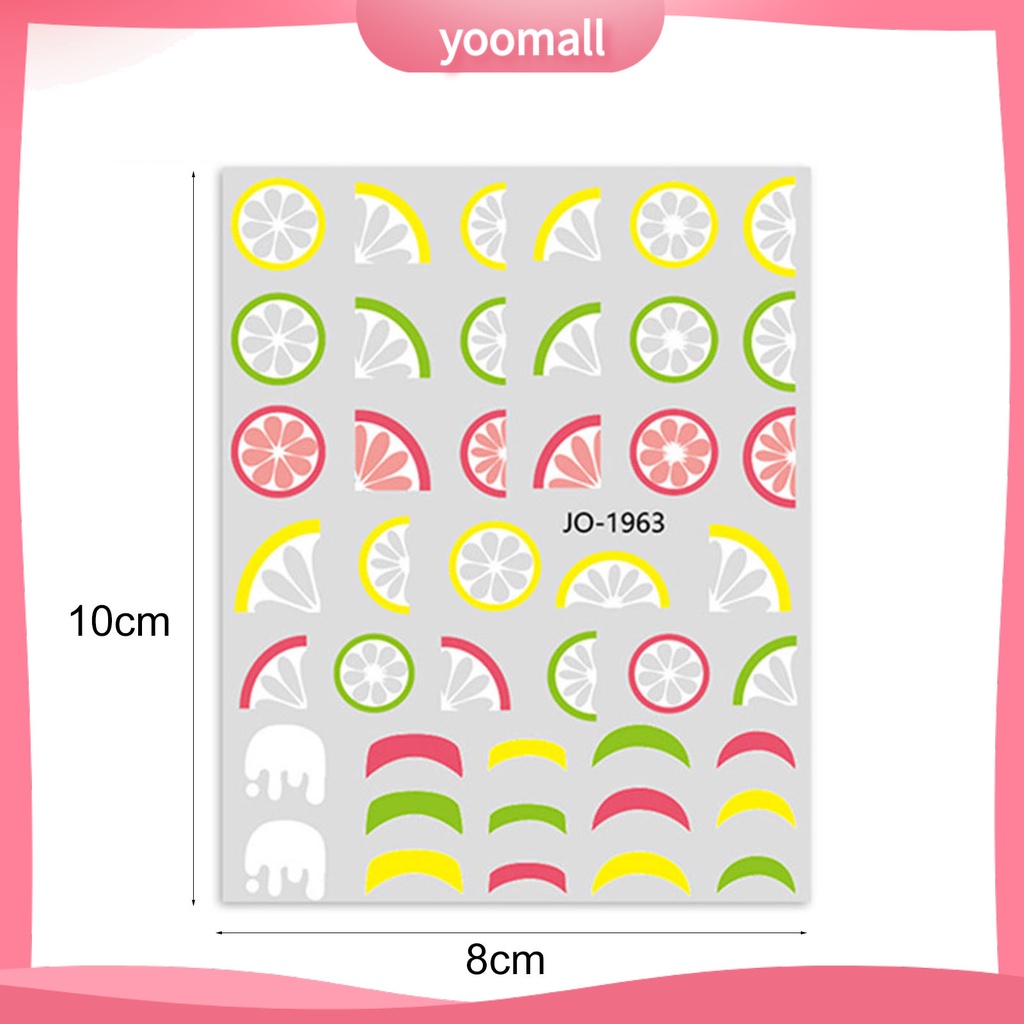 Nhãn Dán Móng Tay Tự Dính Siêu Mỏng In Họa Tiết Trái Cây 6 Phong Cách
