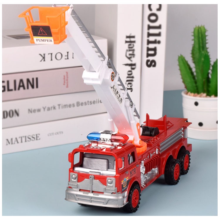 Đồ Chơi Xe Cứu Hỏa Phun Nước Thông Minh Cho Bé - Quà Tặng Xe Chạy Pin Xịt Nước - Size To 30Cm - An Toàn Chống Va Đập Với Thang Xoay 360 Độ - LUCKYBABY