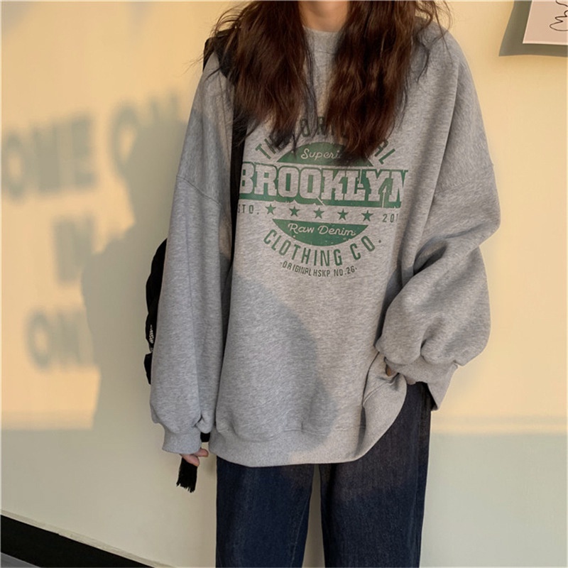 DUNEA Áo Hoodie Dáng Rộng Phong Cách Harajuku Cá Tính Cho Nữ