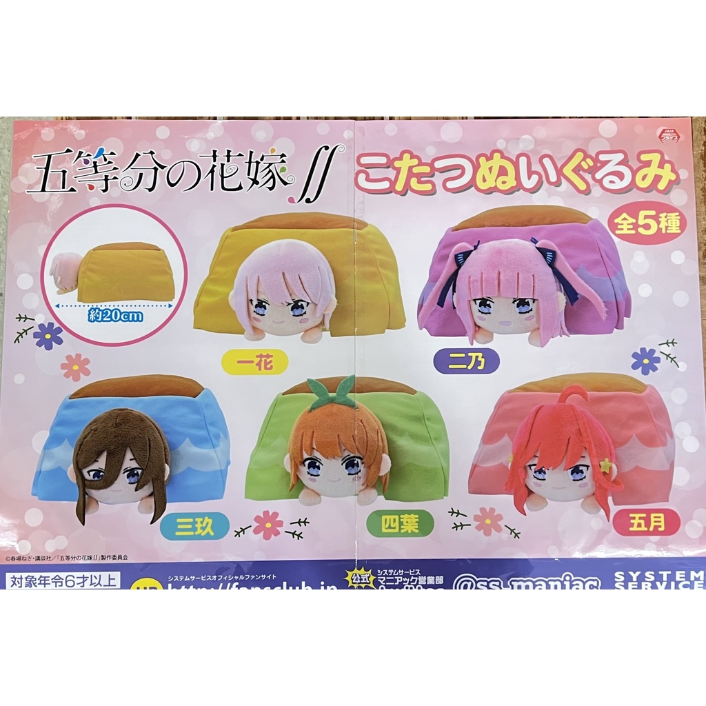 Gấu bông Gotobun no Hanayome Kotatsu Plush Nhà có 5 nàng dâu chính hãng Nhật Bản