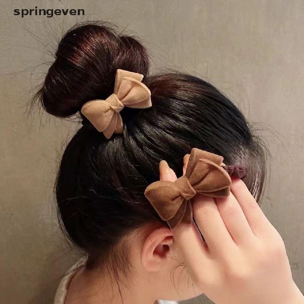 Dây Buộc Tóc Đuôi Ngựa Co Giãn Hình Trái Tim Màu Cà Phê Thời Trang Mùa Đông Dành Cho Thanh Thiếu Niên