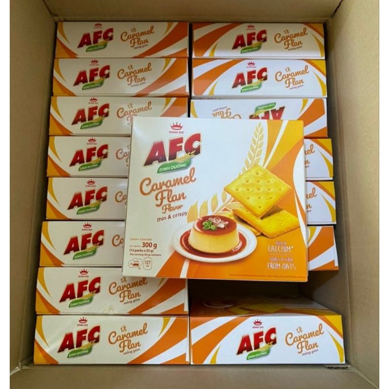 bánh quy dinh dưỡng afc vị caramel flan hộp 300g