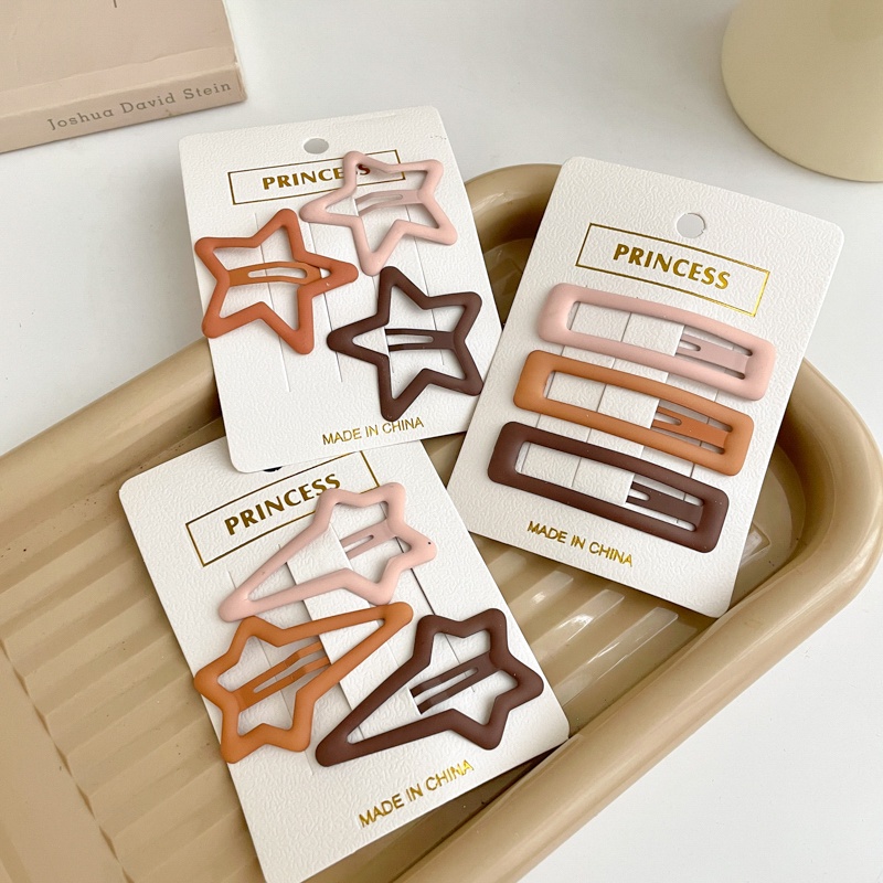 Kẹp Tóc Hình Ngôi Sao Màu Nâu Phong Cách Hàn Quốc Cổ Điển Dành Cho Nữ