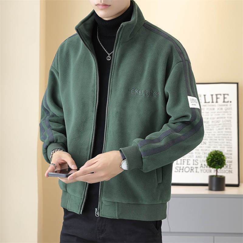 Áo Khoác Lót Lông Cừu Dày Dặn Phong Cách Đường Phố Thời Trang Thu Đông Mới Cho Nam áo khoác áo khoác dạ áo khoác bomber khoác áo đông áo khác nam nam áo khoát nam áo khoác đôi áo khoác len nam áo ấm nam mùa đông
