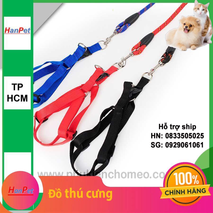 HCM-SP328 - Dây dắt yên ngựa tròn (hanpet 4711506) dây dắt chó size 8 (từ 3-7kg)