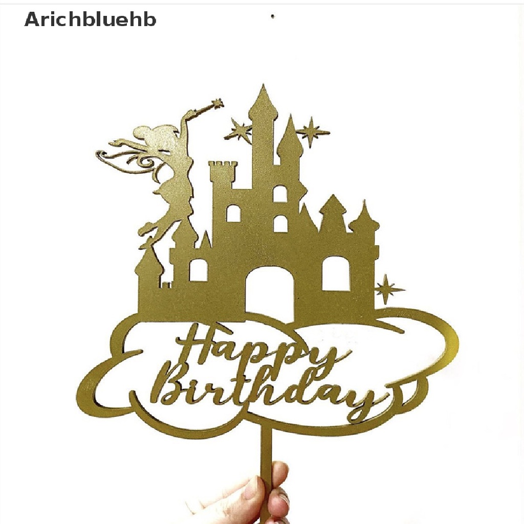 Que Cắm Trang Trí Bánh Sinh Nhật Bằng Acrylic Màu Vàng In Chữ Happy Birthday Arichbluehb > Little Fairy Birthday