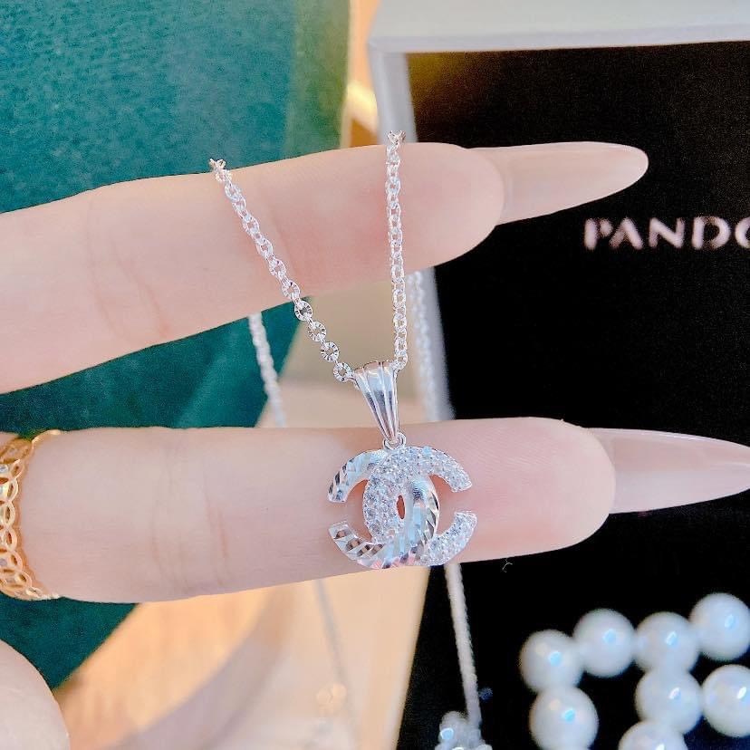 Dây chuyền hoa phay Ý cao cấp Mix mặt nạm đá thời trang