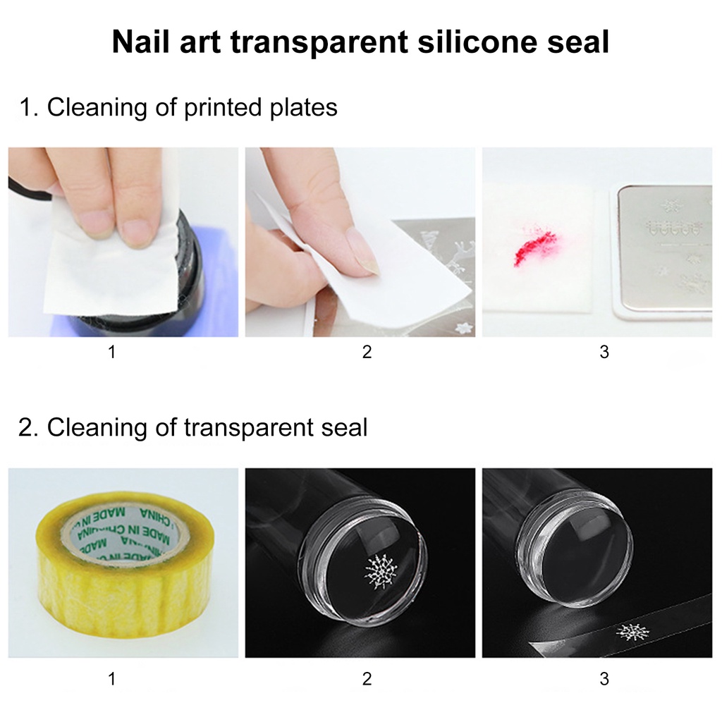 1 Bộ Dụng Cụ In Dấu Trang Trí Móng Tay Chống Bụi Bằng Nhựa