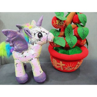Gấu bông ngựa Pony đính kim sa.