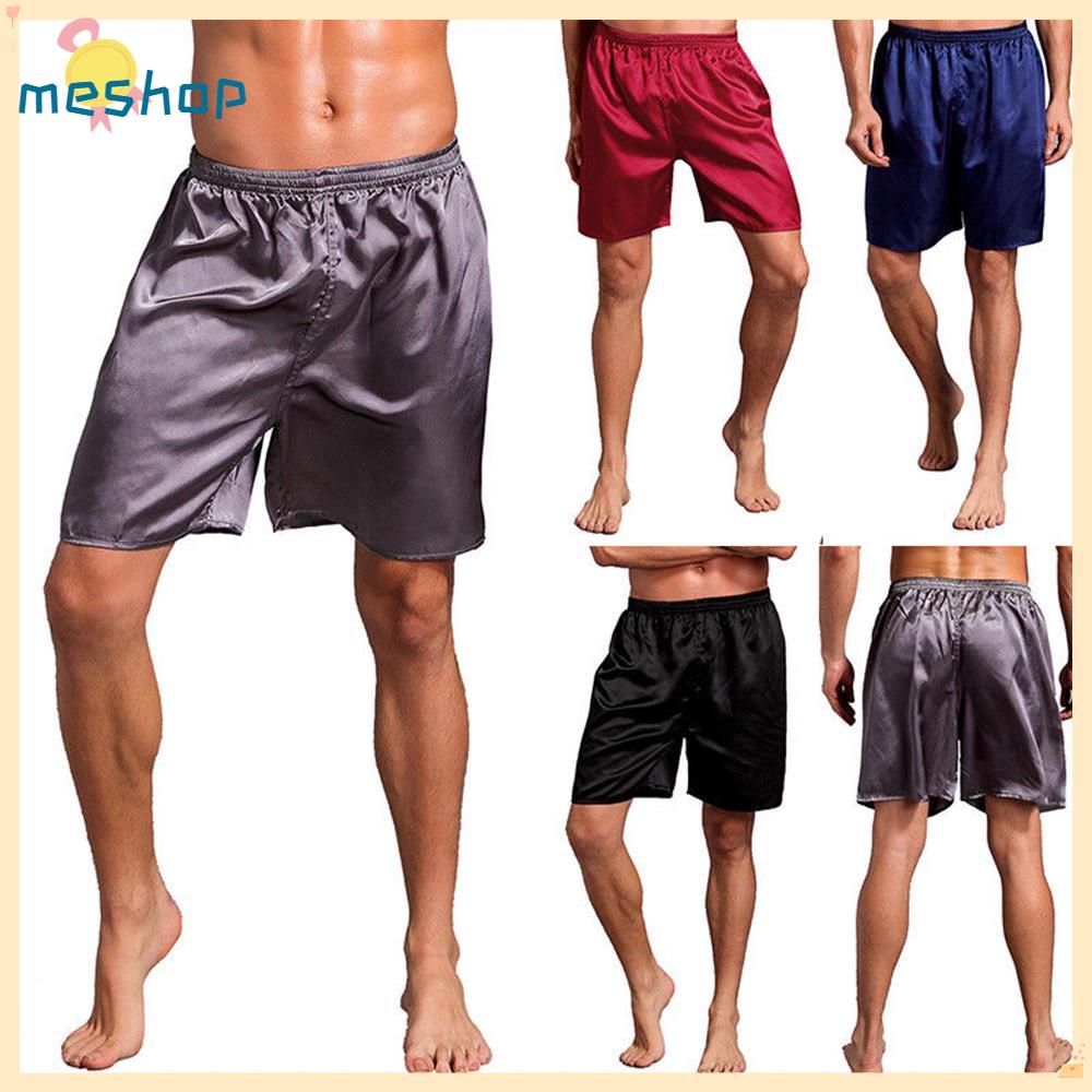 Bộ Đồ Ngủ Vải Lụa Satin Màu Sắc Tinh Khiết Thời Trang Cho Nam