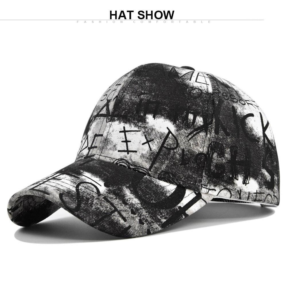 LOMBARD Mũ Lưỡi Trai Chất Liệu Cotton In Họa Tiết Graffiti Phong Cách Hip Hop Hàn Quốc Thời Trang Cho Nam Và Nữ
