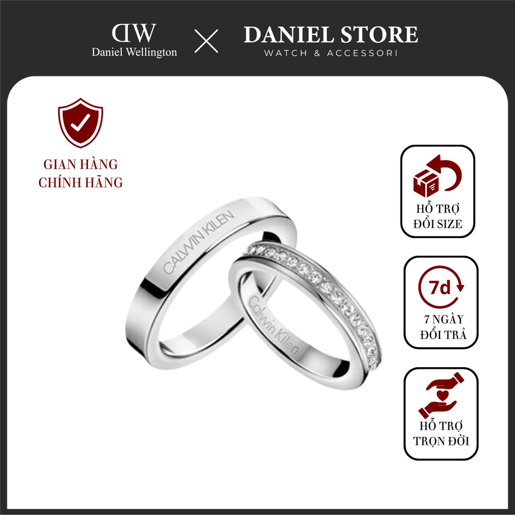 Nhẫn cặp đôi Calvin Klein Hook Ring - Nhẫn CK Authentic, thẻ tag, bill check Code - Daniel Stores .