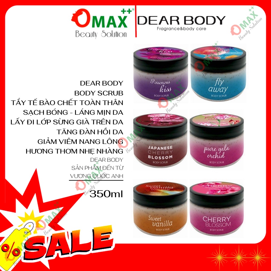 TẨY TẾ BÀO CHẾT TOÀN THÂN DEAR BODY - BODY SCRUB 350g - SẠCH HẾT CHẤT SỪNG TRÊN DA - LẤY ĐI LỚP BỤI NẰM SÂU LỖ CHÂN LÔNG
