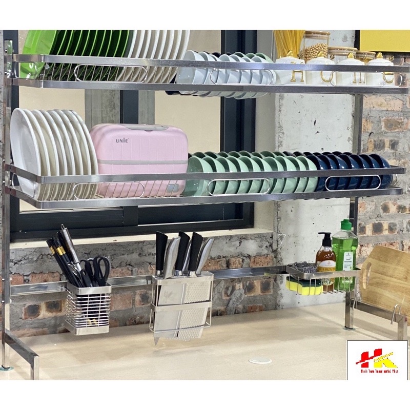 Kệ úp bát trên bồn rửa đa năng. ilox 304 k rỉ, full size từ 66cm - 126cm