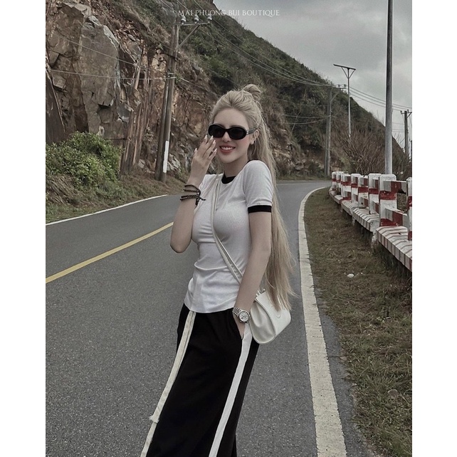 Set Áo Tăm Phối Chân Váy Dáng Dài Siêu Tôn Dáng Mã CH1