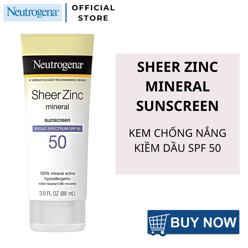 Kem chống nắng Neutrogena Sheer Zinc Dry Touch SPF50