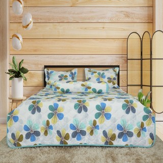 Bộ drap gối size 1.8x2m cotton thông thoáng, mát mẻ Hometex chính hãng