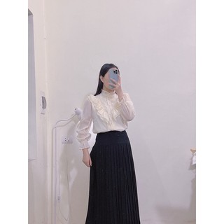 Áo kiểu tiểu thư cổ nơ hàn quốc