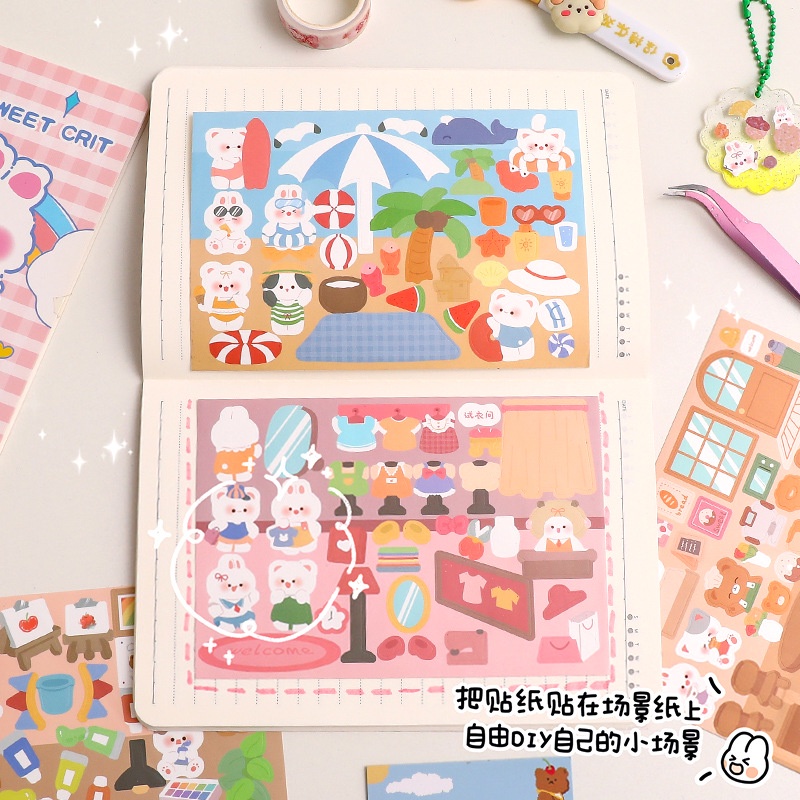 Miếng Dán Trang Trí Sổ Tay Cỡ Lớn Họa Tiết Hoạt Hình Dễ Thương diy
