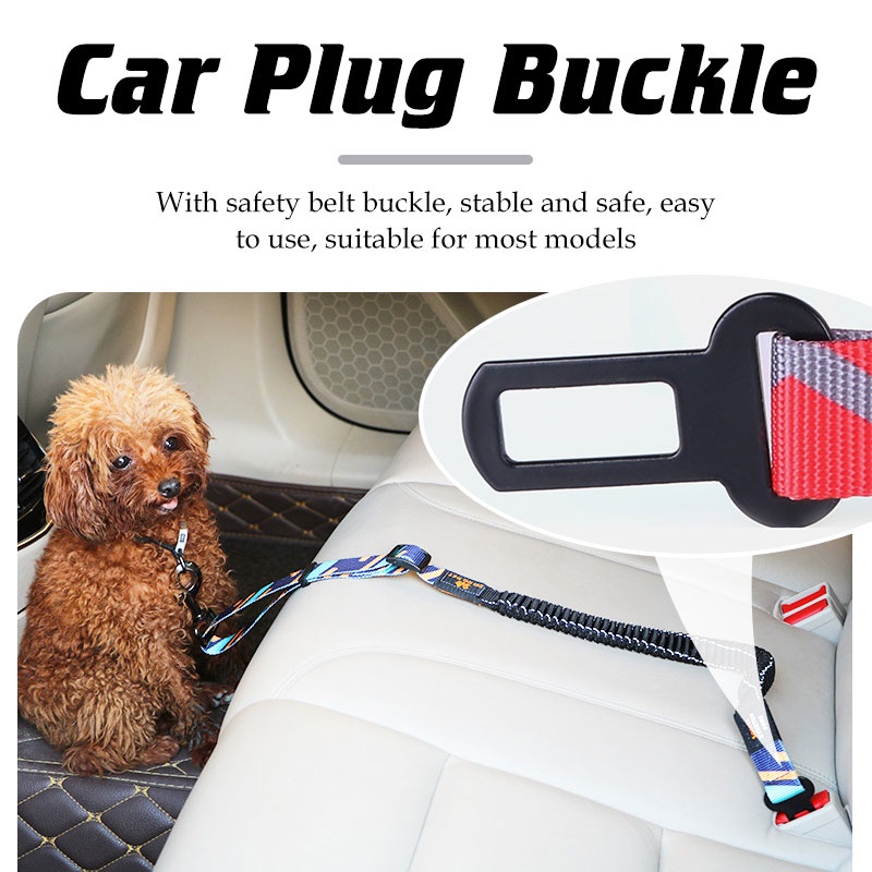 HamshMoc Dây Thắt Lưng An Toàn Cho Thú Cưng Trên Xe Hơi Bằng Nylon Co Giãn Kèm Móc