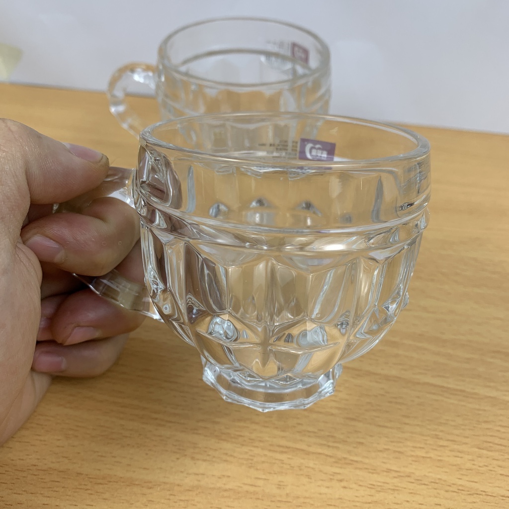 Bộ 6 cốc thủy tinh có quai 180ml uống trà,uống cafe cao cấp ZB231