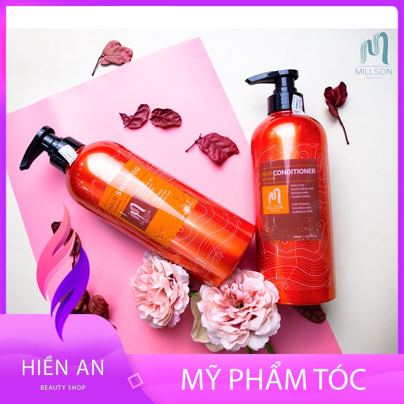Dầu gội Cặp gội xả Hair Repairing Millson 680ml dưỡng tóc mượt uốn nhuộm duỗi tóc khô xơ phục hồi tóc hư tổn gãy rụng