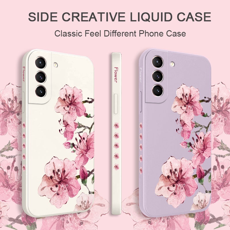 Ốp Điện Thoại Tpu In Hình Hoa Đào Mực Cho Samsung Galaxy S21 S20 FE Ultra Plus