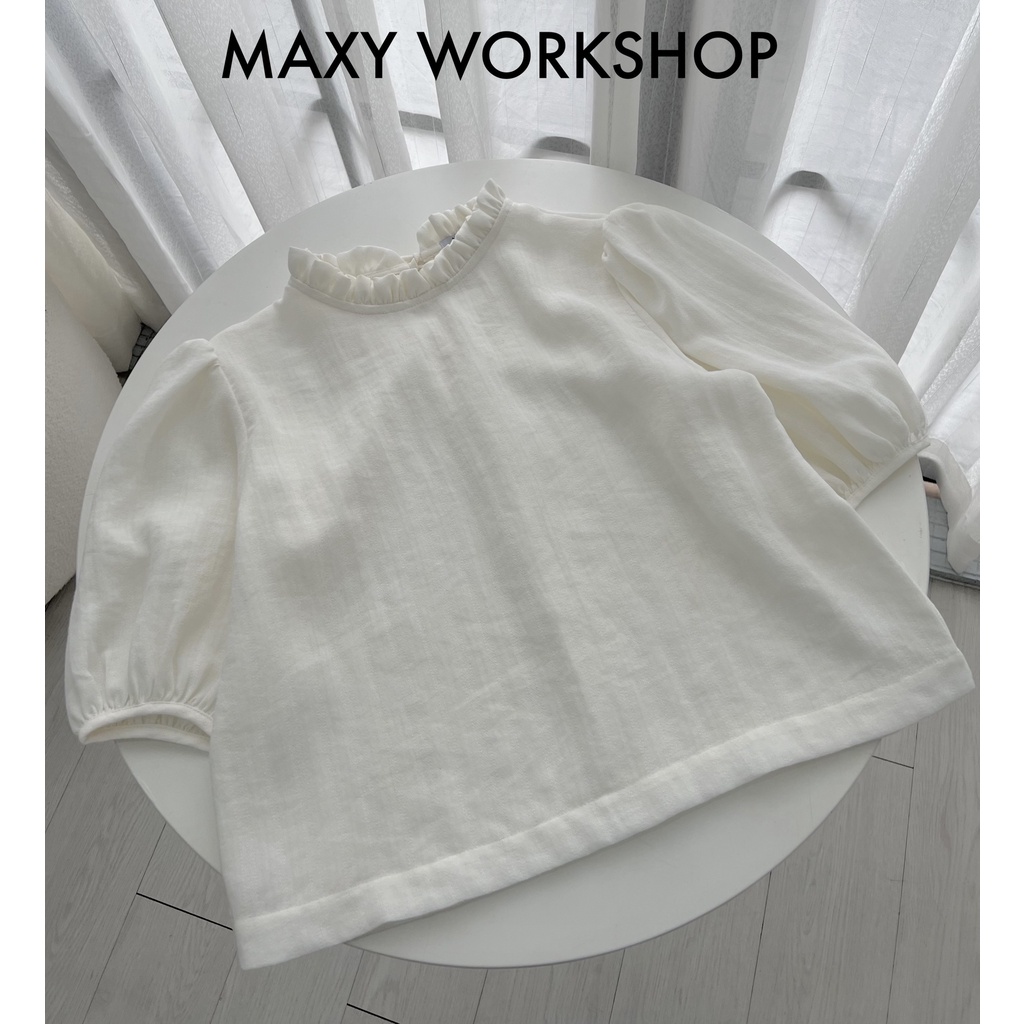Áo kiểu thắt nơ lưng sau Back Bowtie Top White Maxy Workshop