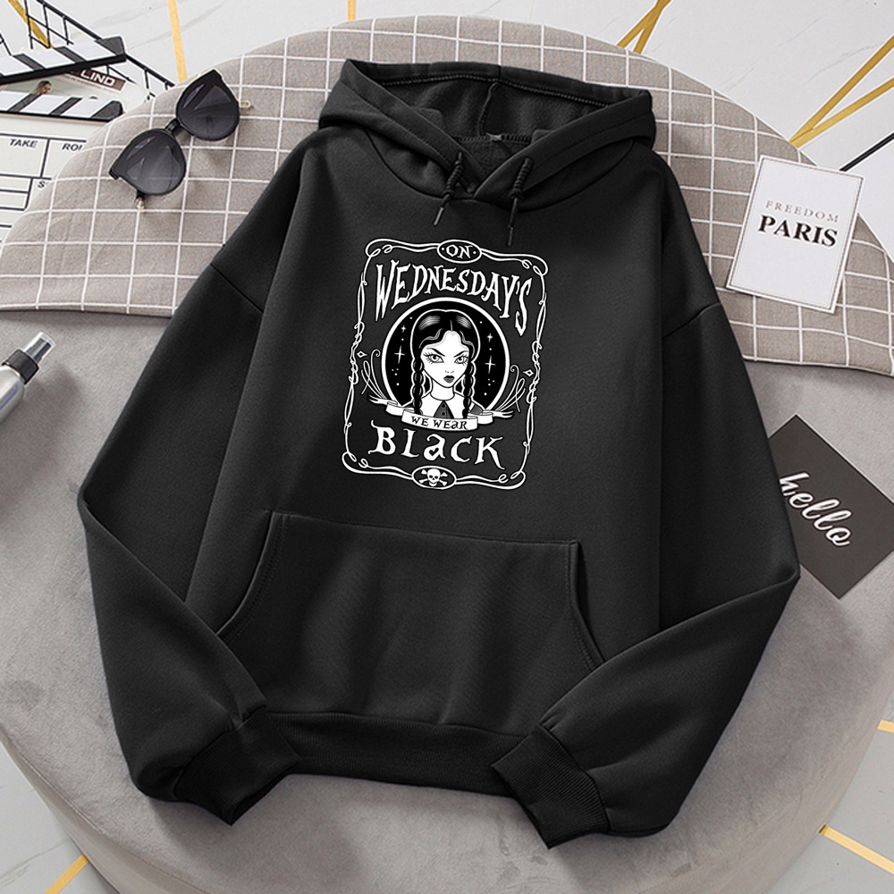 Áo Hoodie i Hate Everything Addams y2k Phong Cách Hàn Quốc Vui Nhộn Cho Nữ