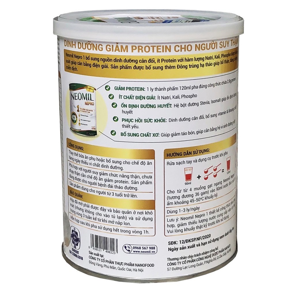 Sữa Neomil Nepro  dành cho người bệnh thận