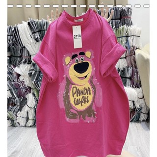 Áo phông 3158 gấu panda, áo cotton khô freesize 40-70kg