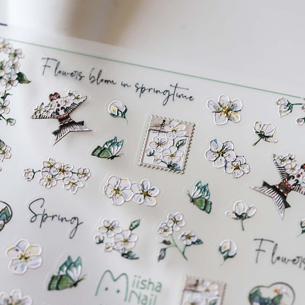 LOMBARD Miếng Dán Trang Trí Móng Tay Phong Cách Trung Hoa Thời Trang