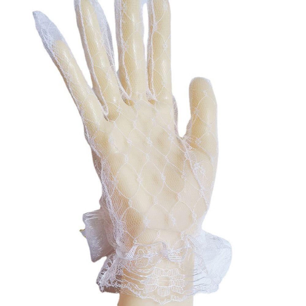 LOMBARD Găng Tay Chống Nắng Phối Ren Nơ Phong Cách Lolita Dành Cho Nữ