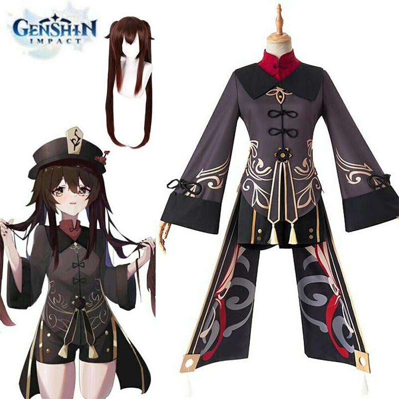 Halloween Genshin Impact Hutao Cosplay Costume Uniform Wig Cosplay  Hu Tao Hat | BigBuy360 - bigbuy360.vn