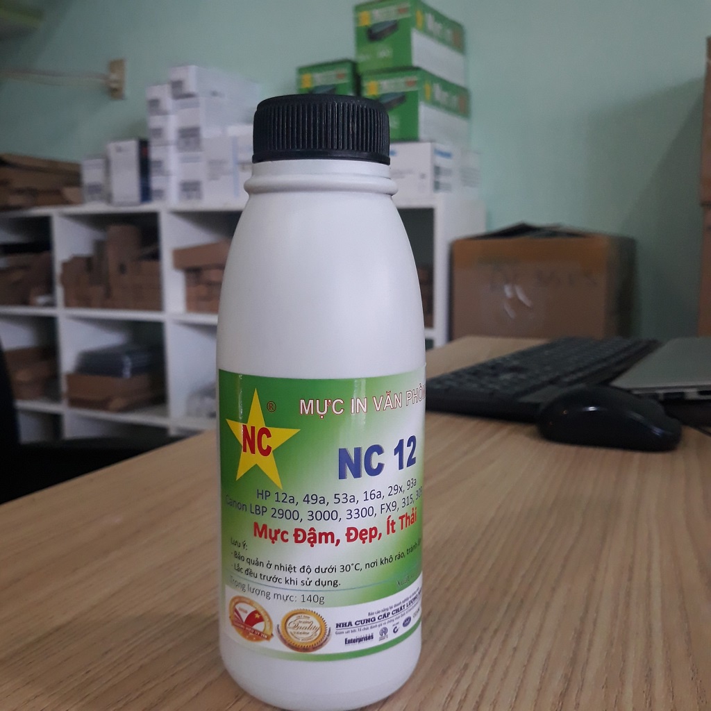 Mực nạp Canon LBP 2900, 3300, 3000 chất lượng cao, in rất đậm, đẹp, 140gr. Bình, lọ, hủ, chai mực bơm đổ hộp mực máy in