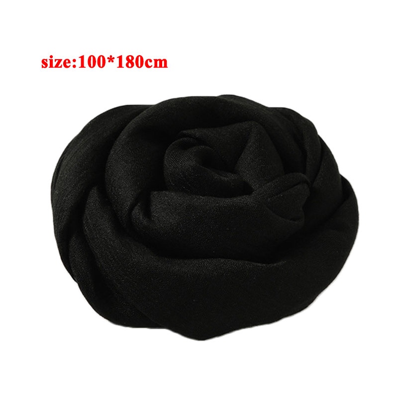 Khăn Choàng Cotton Lanh Mềm Mại Màu Trơn Chống Nắng 180 * 100cm Dành Cho Nữ