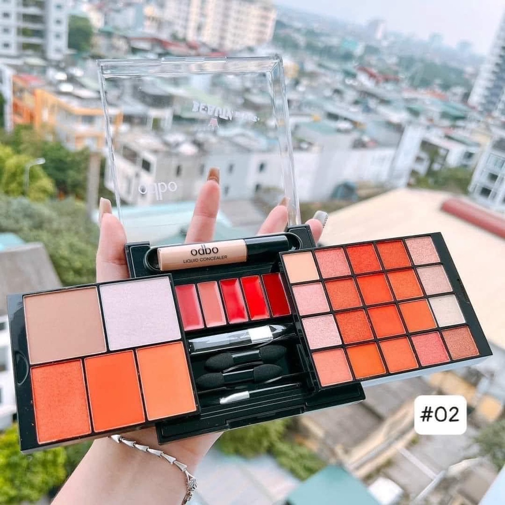 Set Trang Điểm Gồm Phấn Mắt - Phấn Má Hồng - Son ODBO BEAUTY IN ONE