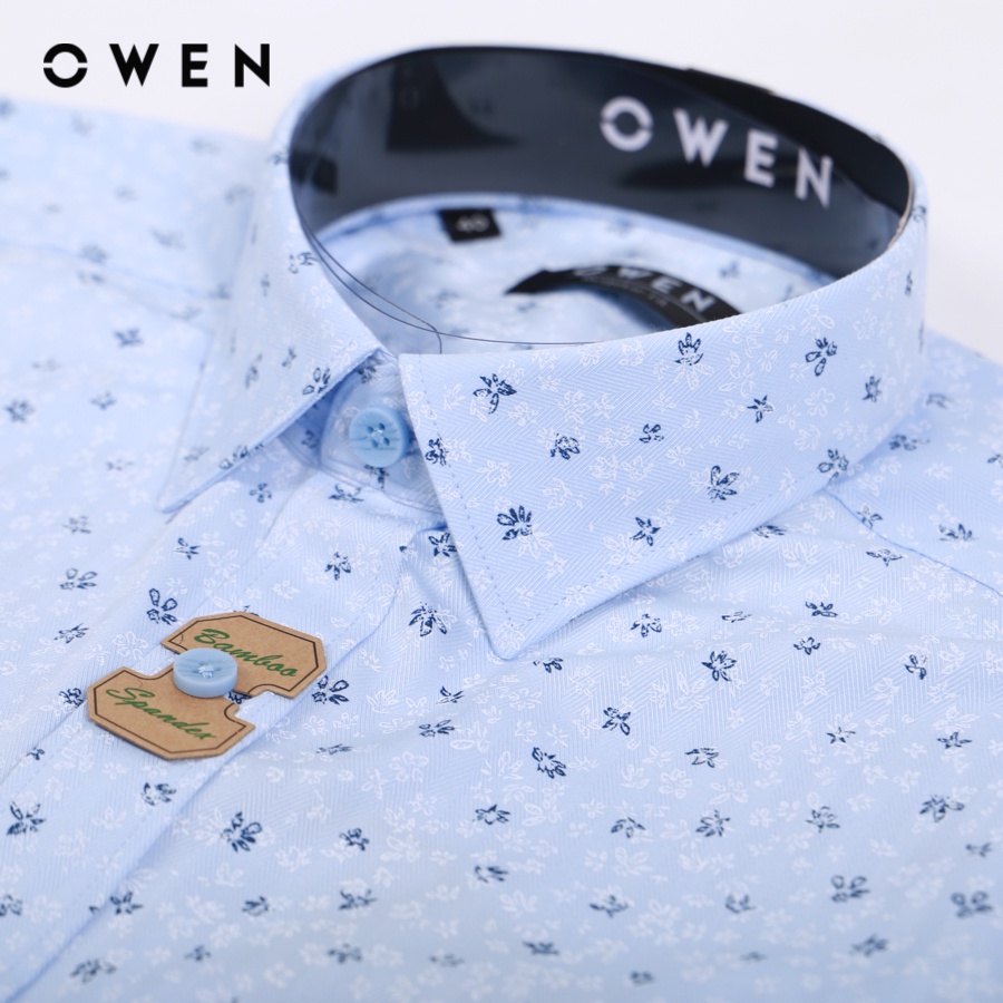 OWEN - Áo sơ mi dài tay Regular Fit màu Xanh Bamboo - AR221259DT