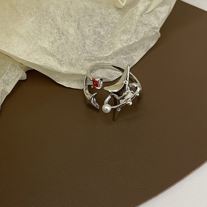 Nhẫn Cặp Đính Đá Pha Lê Tự Nhiên Hình Chữ Thập Ngôi Sao / Hình Học Độc Đáo Thời Trang Cho Cặp Đôi