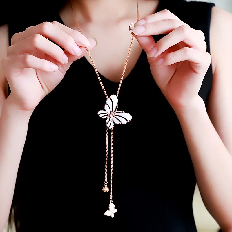 Vòng cổ Dài Mặt Hình Bướm Có Thể Điều Chỉnh Kích Cỡ