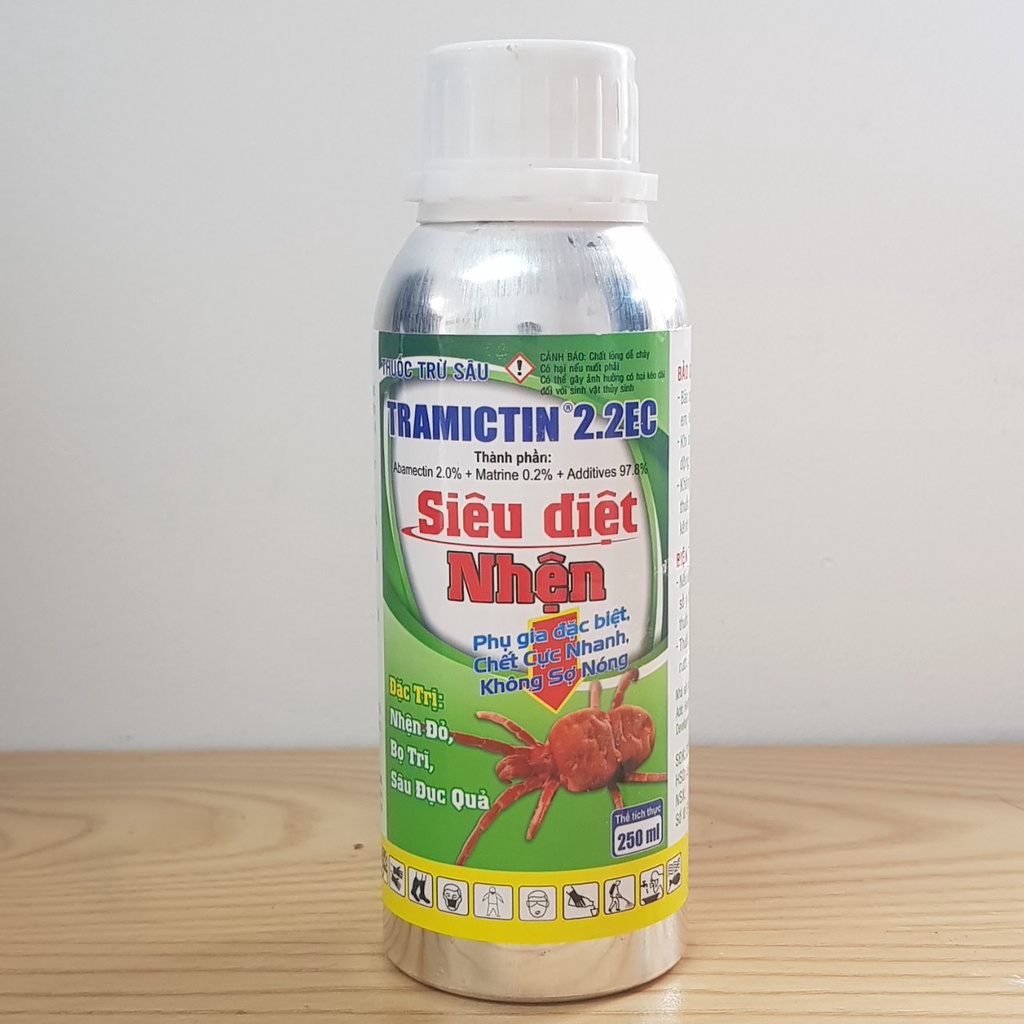 Siêu diệt nhện (Chai 250ml): thuốc trừ nhện hại trên cây trồng; trừ nhện đỏ, bọ trĩ, sâu đục quả, sâu xanh, bọ cánh tơ.