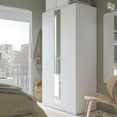 SOSIA, Tủ quần áo kèm gương WAR_031, 105x55x200cm, tủ đựng quần áo Scandi Home