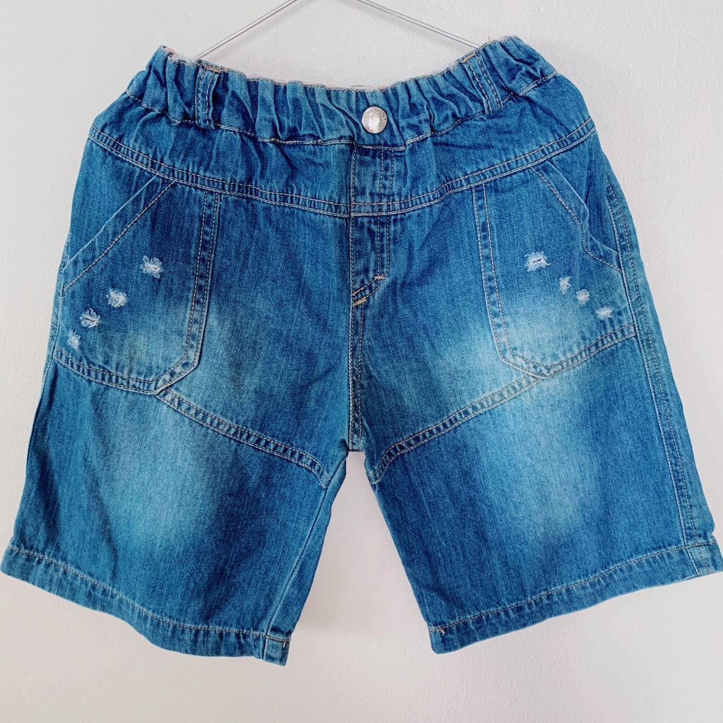 QUẦN DÀI BÉ TRAI - JIN KIDS - 6-12 THÁNG - XANH LAM - CẠP CHUN - BẤM CÚC - 2 TÚI TRƯỚC 2 TÚI SAU - 100% COTTON