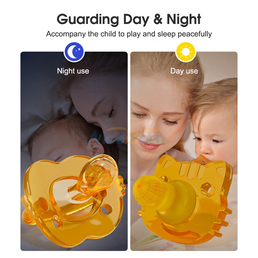 Niceborn Núm Ti Giả Ngậm Mọc Răng Bằng Silicon Mềm Kèm Hộp Đựng Kẹp Tiện Dụng Cho Bé Sơ Sinh