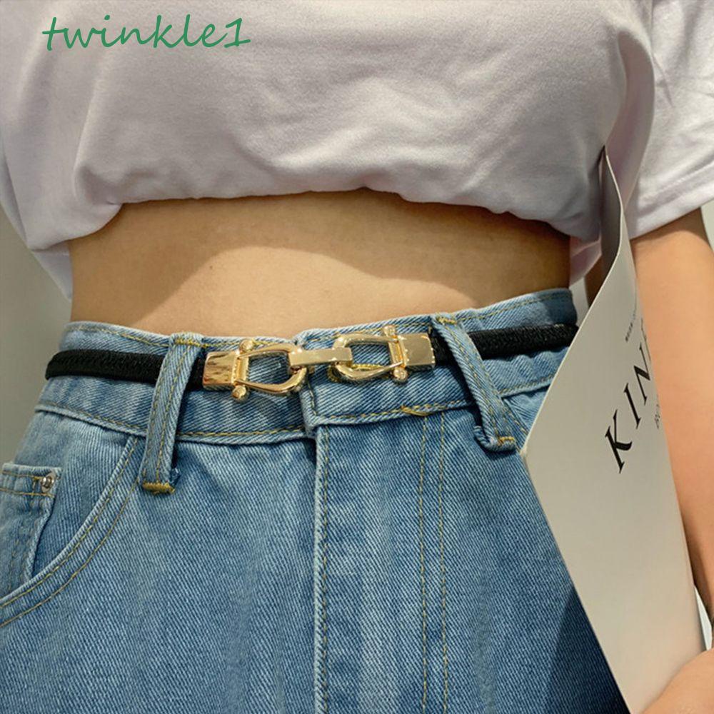 Thắt Lưng Da Pu Khóa Kim Loại Thời Trang Cho Nữ